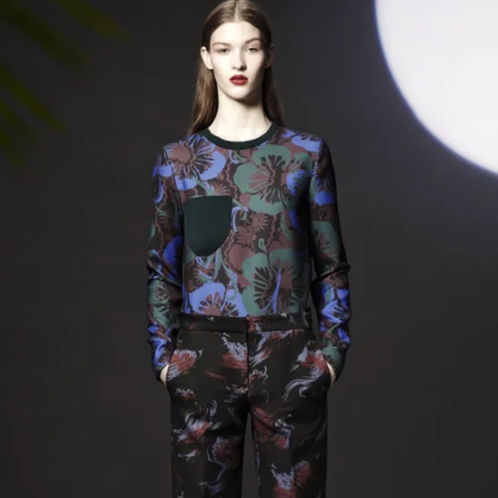 ARAKS Aranthera Wave Wool Silk Twill Trouser Lined From 2013 Runway Sleek Size 2